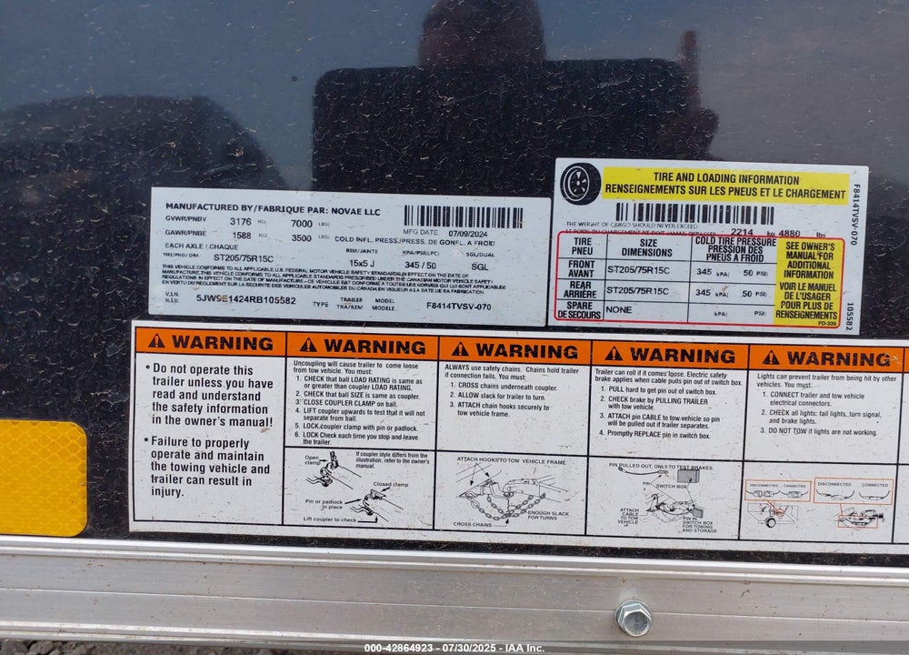 2024 FORMULA TRAILERS OTHER VIN: 5JW9E1424RB105582