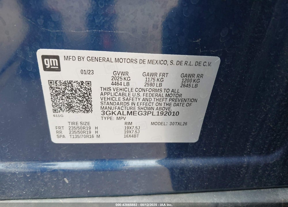 2023 GMC TERRAIN VIN: 3GKALMEG3PL192010