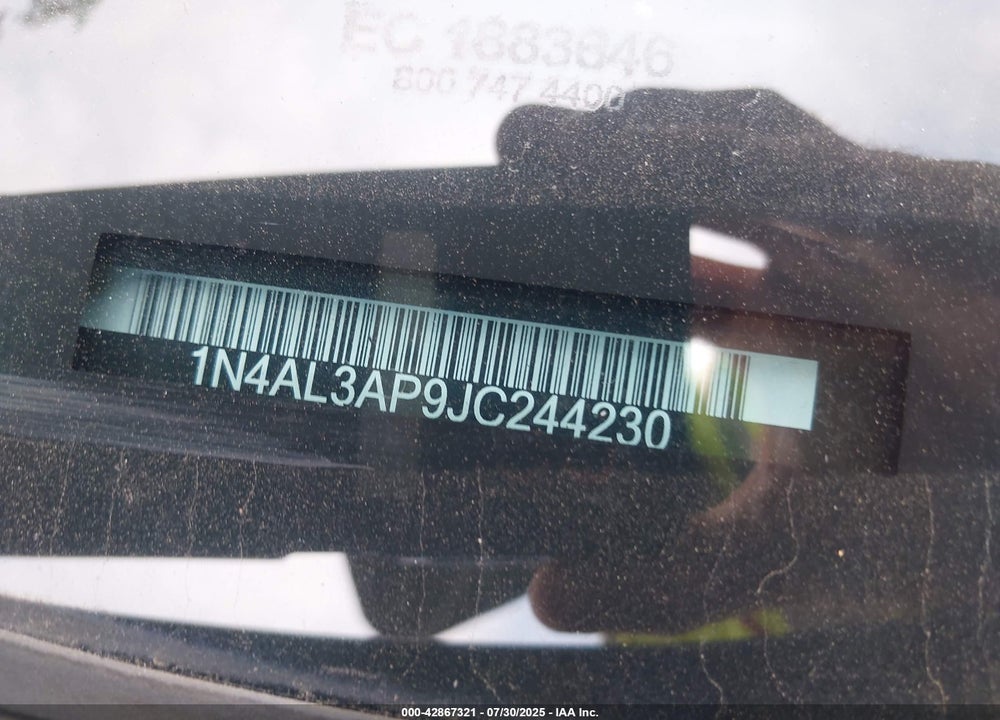 2018 NISSAN ALTIMA VIN: 1N4AL3AP9JC244230