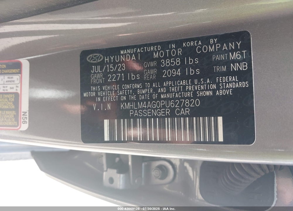 2023 HYUNDAI ELANTRA VIN: KMHLM4AG0PU627820