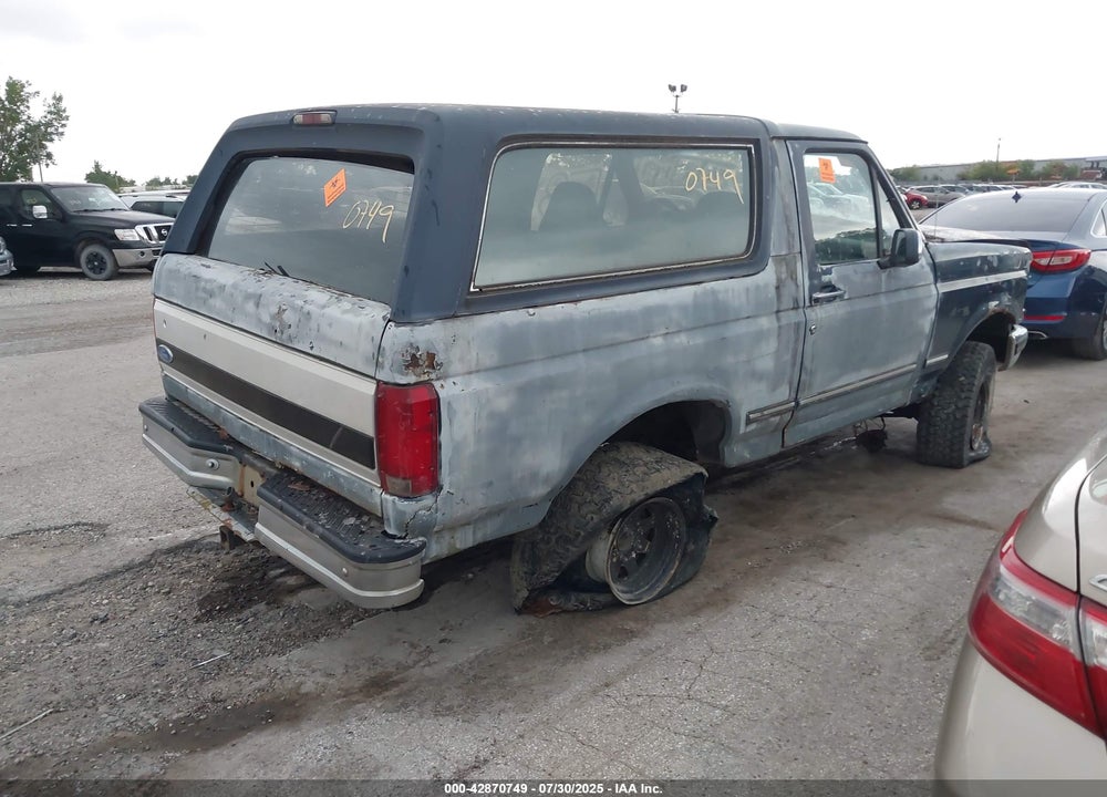 1993 FORD BRONCO U100 VIN: 1FMEU15N1PLA41018
