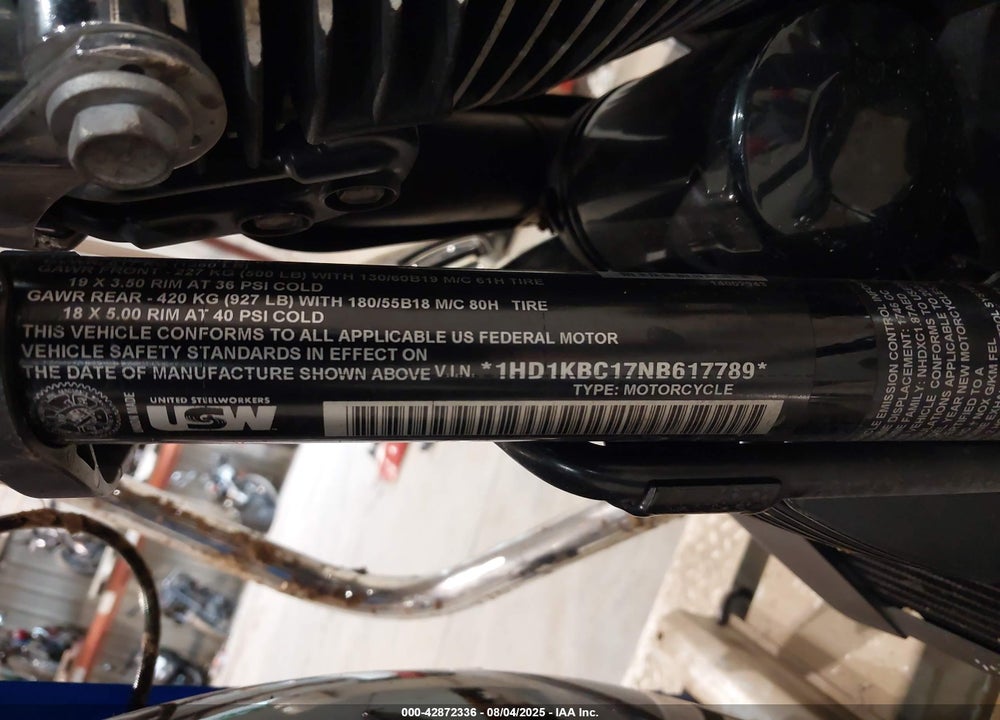 2022 HARLEY-DAVIDSON FLHX VIN: 1HD1KBC17NB617789