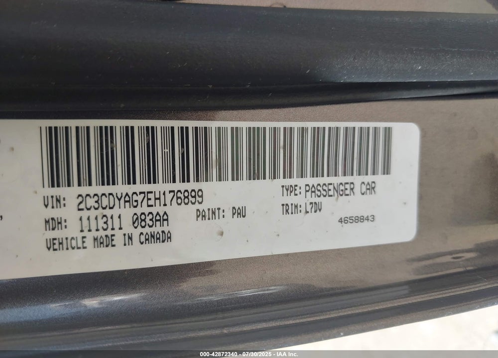 2014 DODGE CHALLENGER VIN: 2C3CDYAG7EH176899