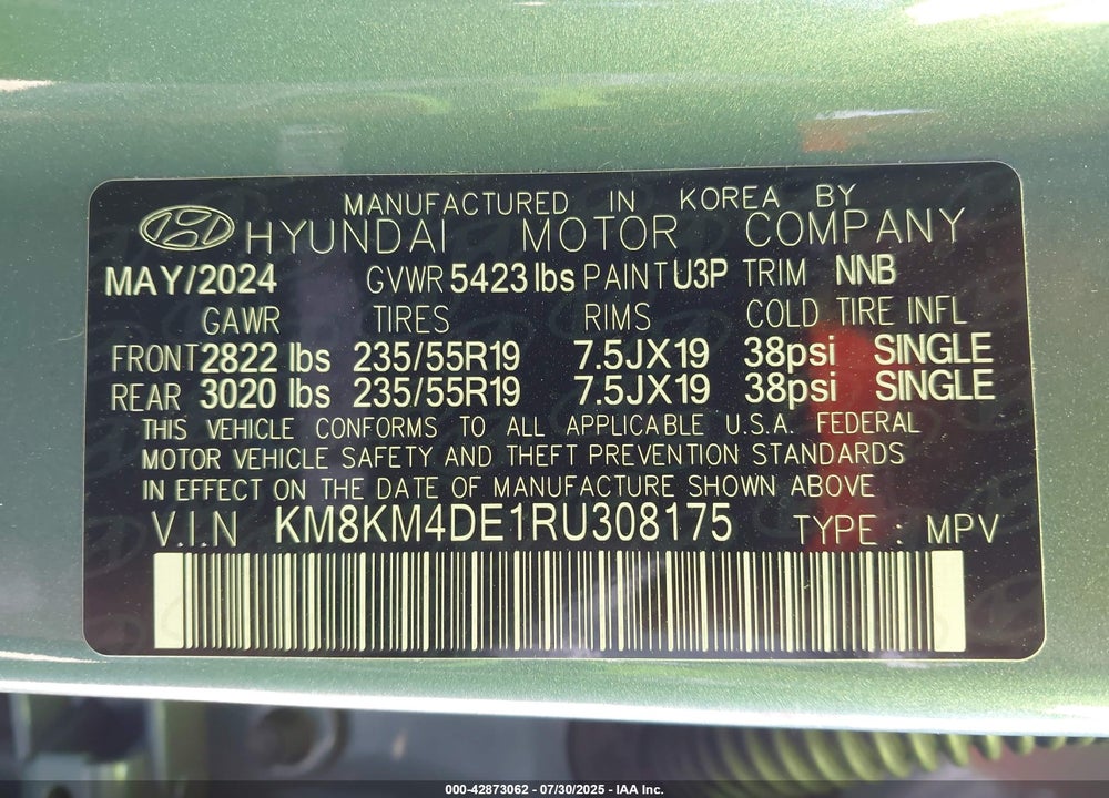 2024 HYUNDAI IONIQ 5 SE VIN: KM8KM4DE1RU308175