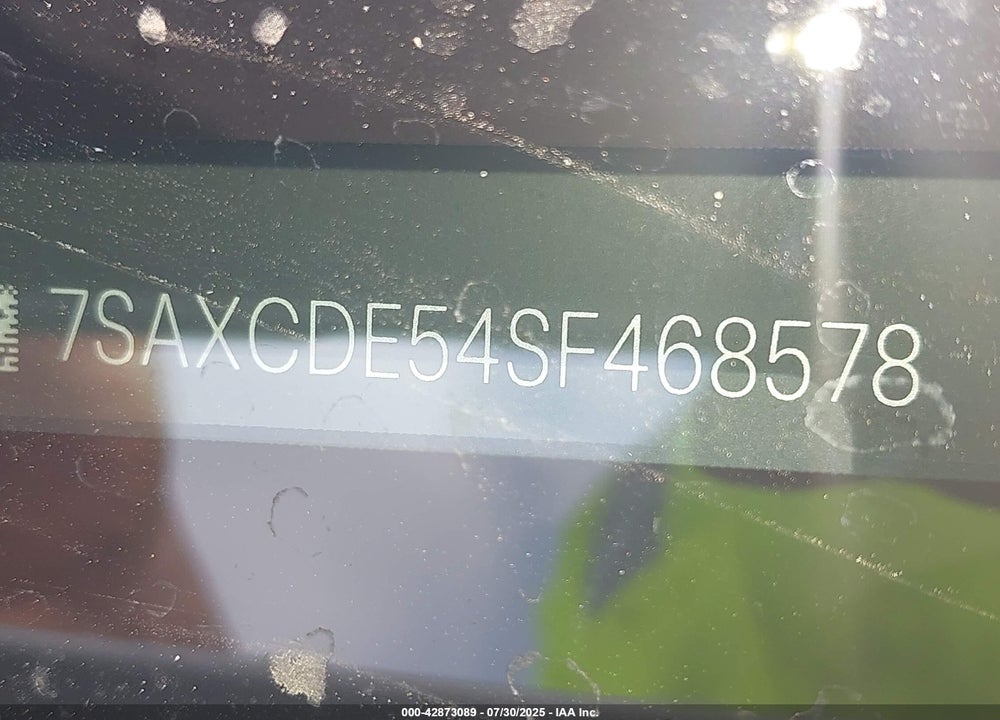 2025 TESLA MODEL X VIN: 7SAXCDE54SF468578