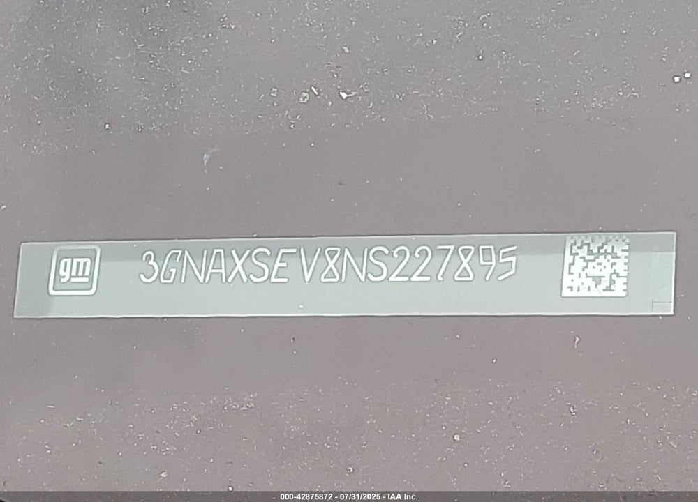 2022 CHEVROLET EQUINOX AWD LS VIN: 3GNAXSEV8NS227895