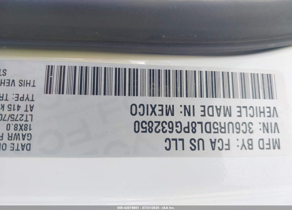 2023 RAM 2500 VIN: 3C6UR5DL8PG632850