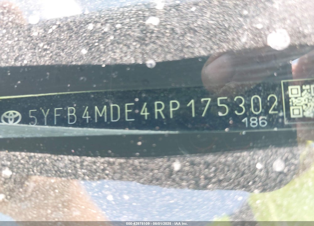 2024 TOYOTA COROLLA VIN: 5YFB4MDE4RP175302