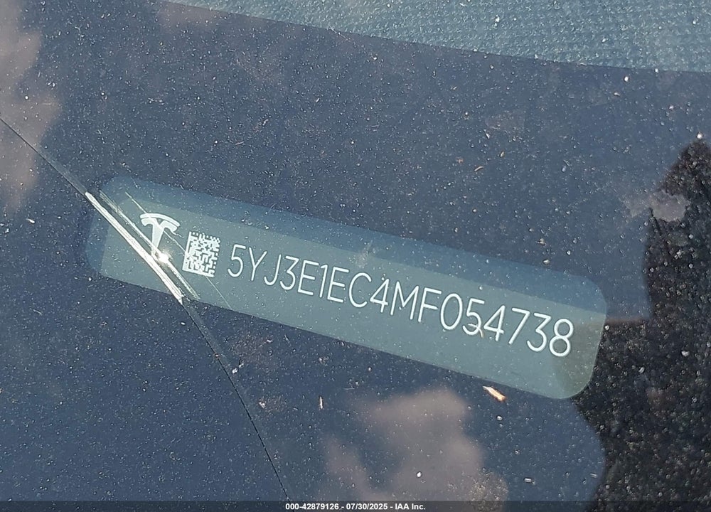 2021 TESLA MODEL 3 VIN: 5YJ3E1EC4MF054738