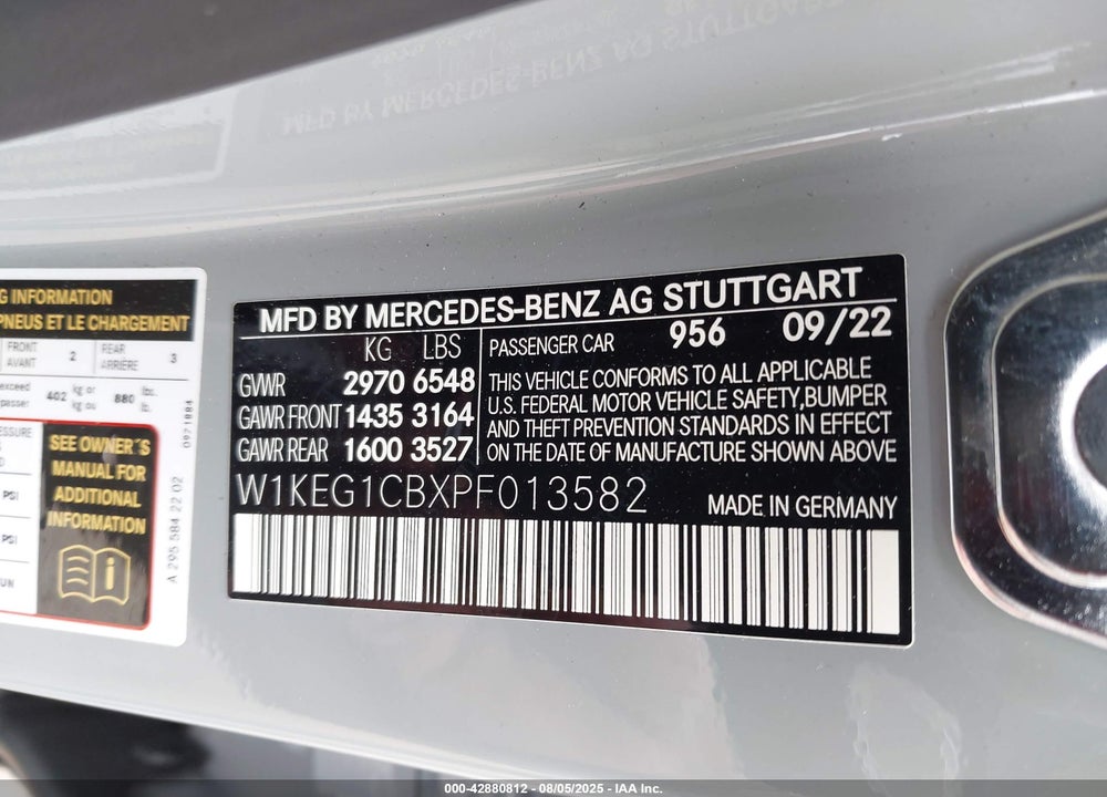 2023 MERCEDES-BENZ EQE VIN: W1KEG1CBXPF013582