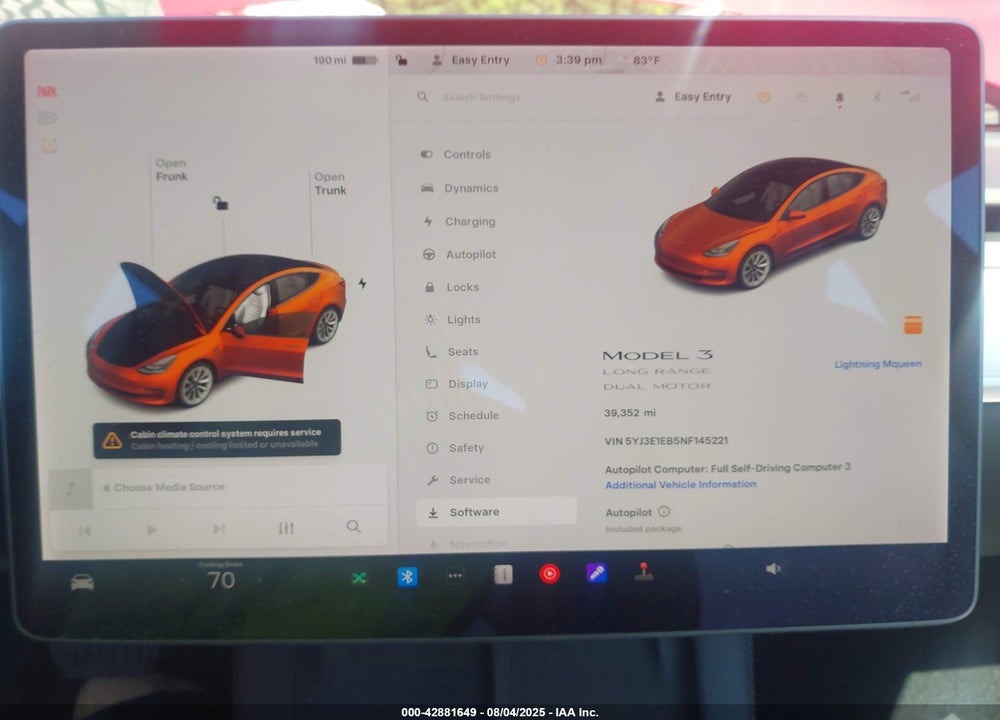2022 TESLA MODEL 3 VIN: 5YJ3E1EB5NF145221
