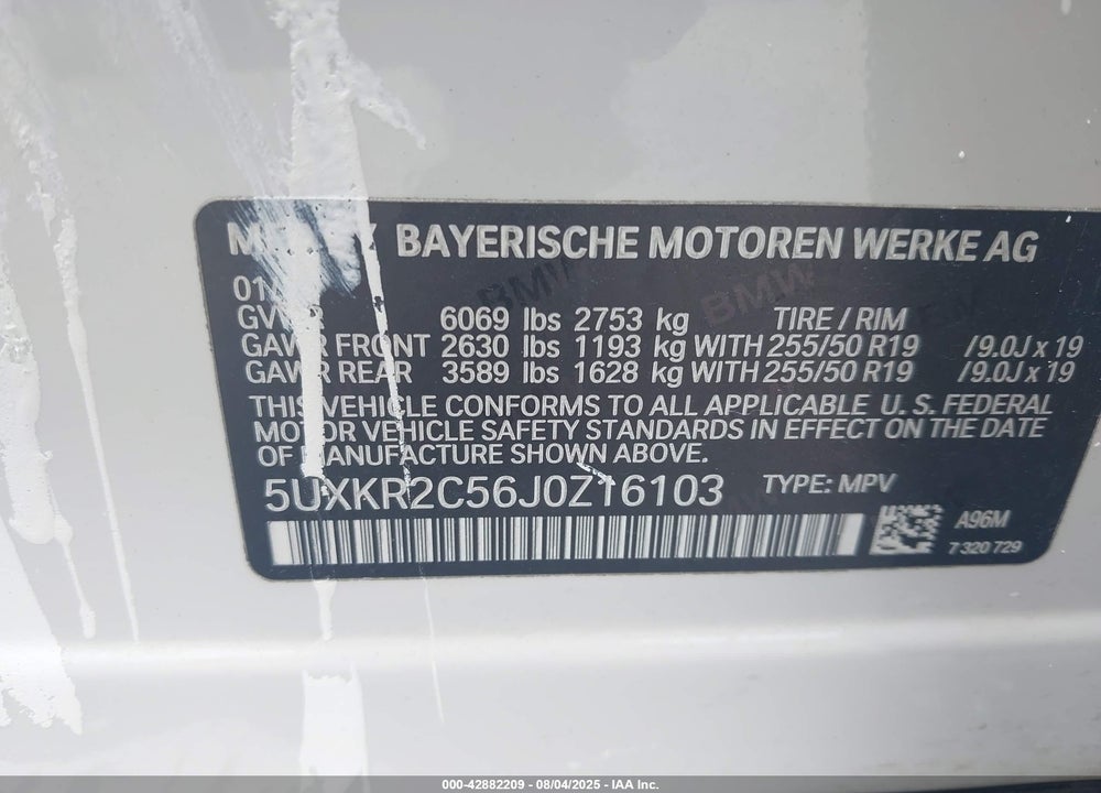 2018 BMW X5 VIN: 5UXKR2C56J0Z16103