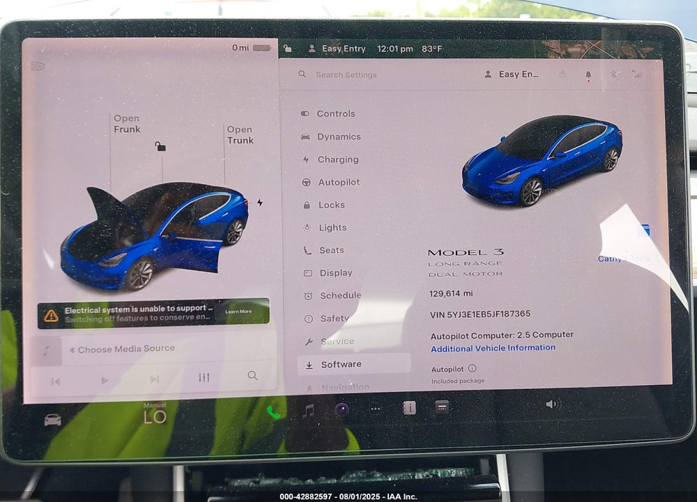 2018 TESLA MODEL 3 LONG RANGE/PERFORMANCE VIN: 5YJ3E1EB5JF187365