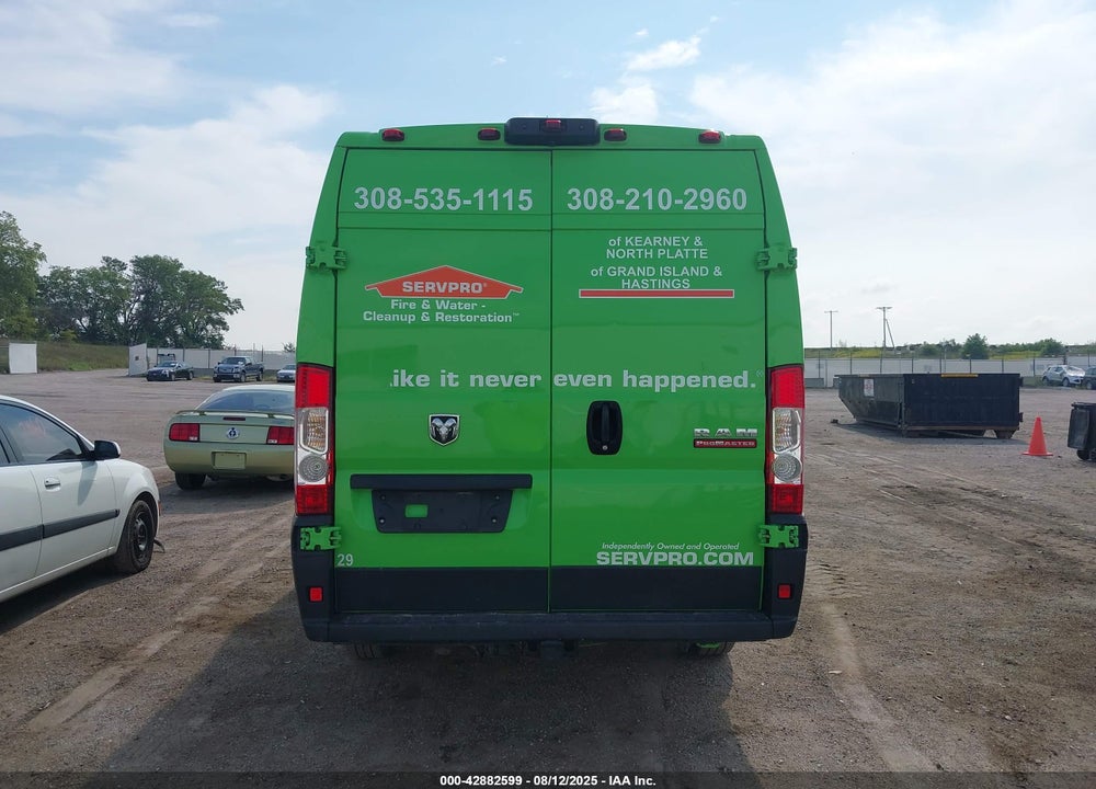 2019 RAM PROMASTER 3500 CARGO VAN HIGH ROOF 159 WB EXT VIN: 3C6URVJGXKE553739