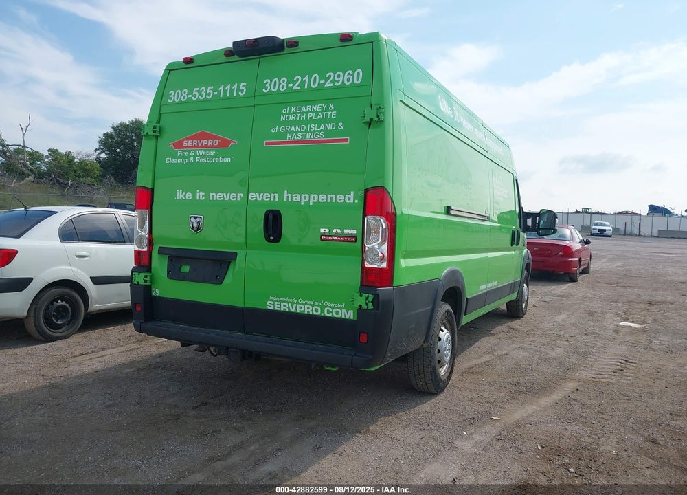 2019 RAM PROMASTER 3500 CARGO VAN HIGH ROOF 159 WB EXT VIN: 3C6URVJGXKE553739