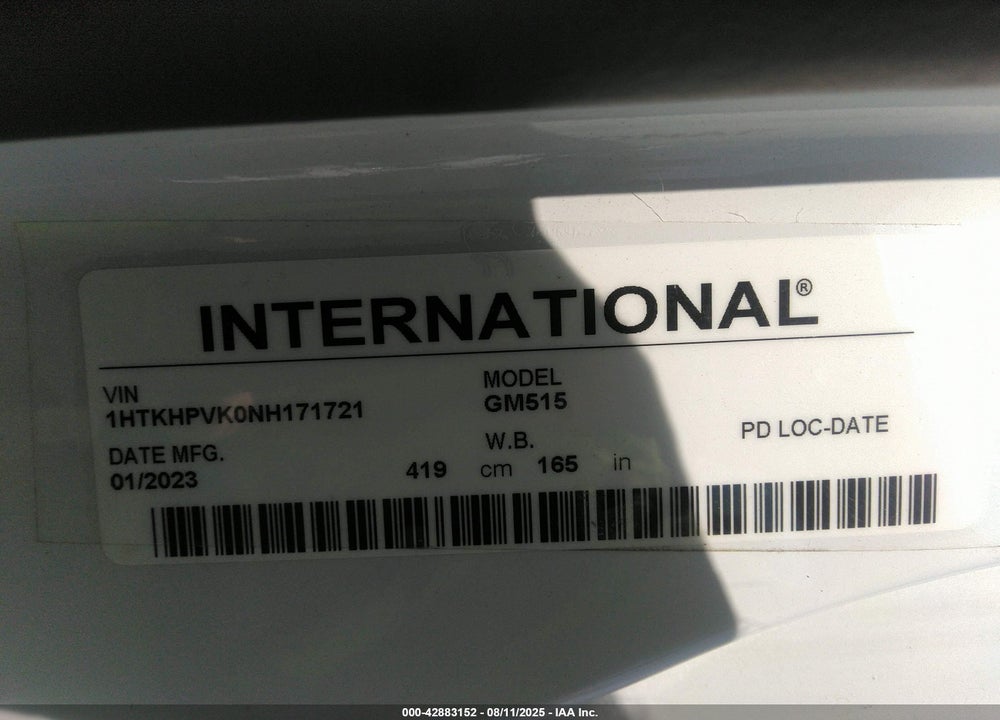 2022 CHEVROLET SILVERADO 4500HD 1WT VIN: 1HTKHPVK0NH171721