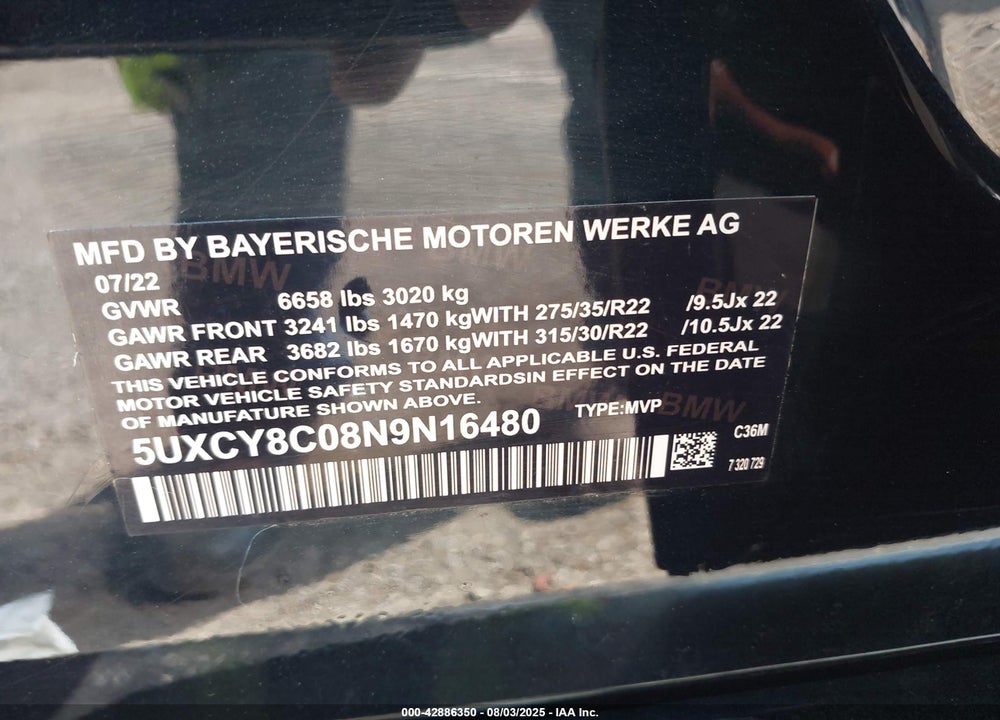 2020 BMW X6 VIN: 5UXCY8C03L9C75797