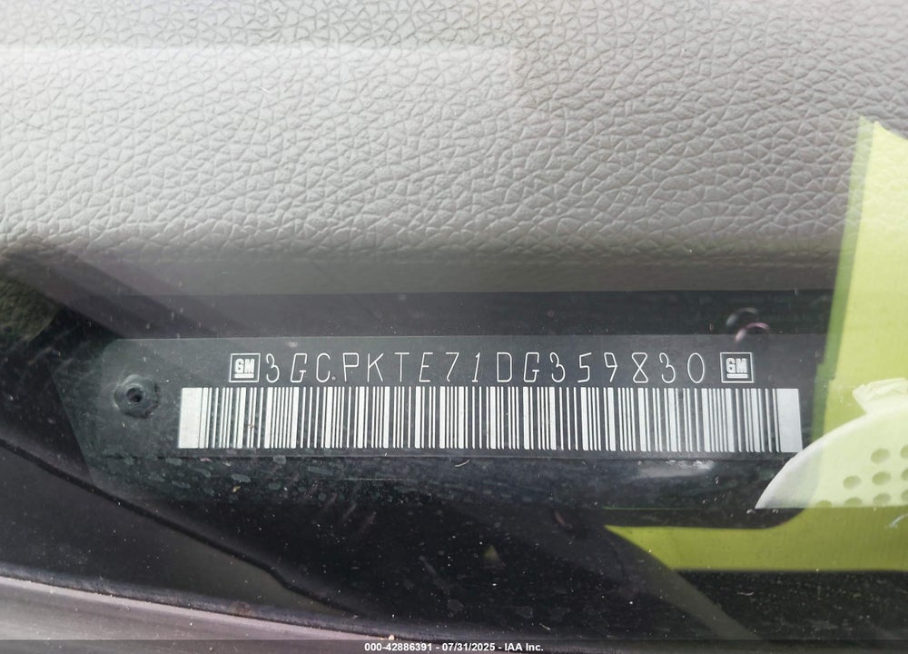 2013 CHEVROLET SILVERADO 1500 LTZ VIN: 3GCPKTE71DG359830