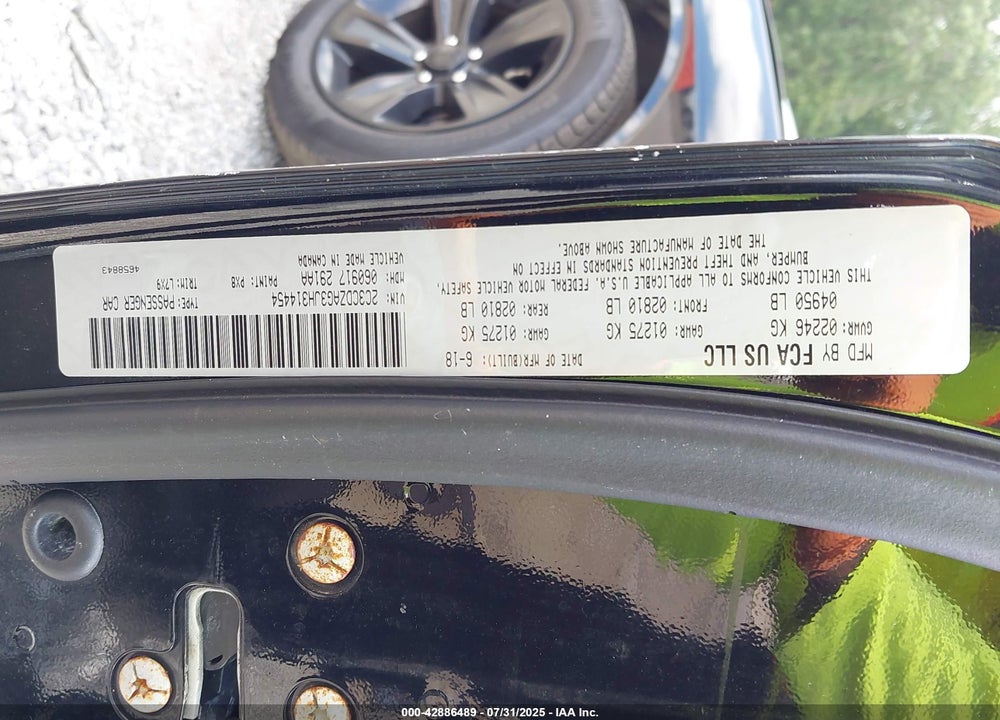 2018 DODGE CHALLENGER VIN: 2C3CDZAG3JH314454