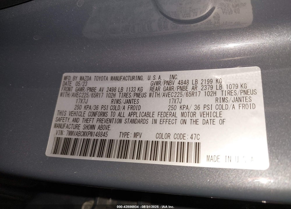 2023 MAZDA CX-50 VIN: 7MMVABCMXPN148845
