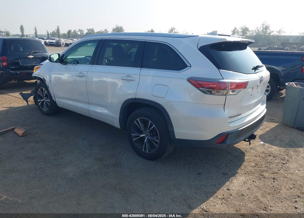 2016 TOYOTA HIGHLANDER XLE V6 VIN: 5TDKKRFH4GS165769