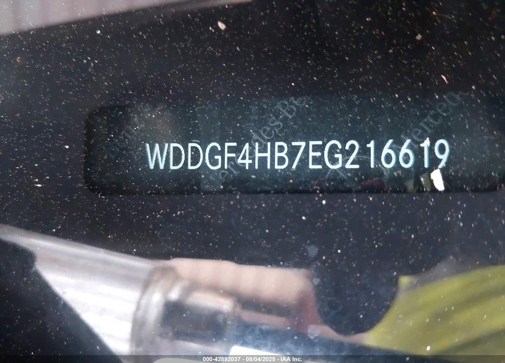 2014 MERCEDES-BENZ C CLASS VIN: WDDGF4HB7EG216619