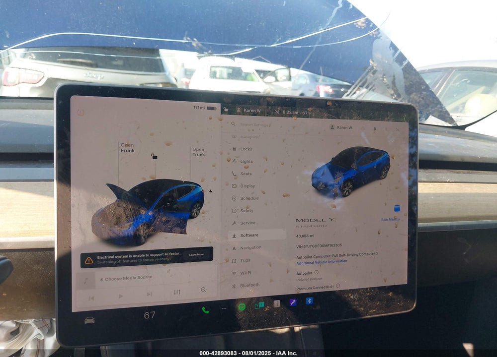 2021 TESLA MODEL Y VIN: 5YJYGDED0MF163305