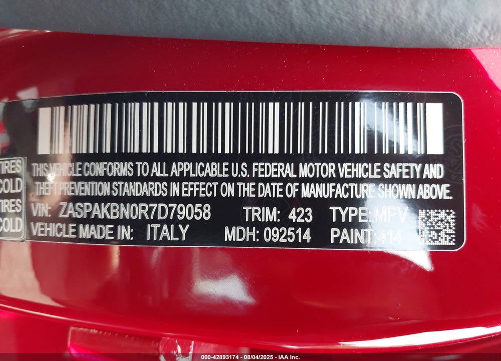 2024 ALFA ROMEO STELVIO VIN: ZASPAKBN0R7D79058
