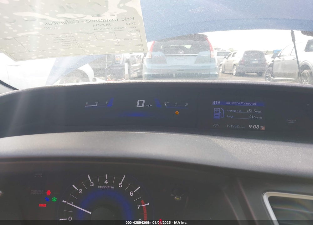 2015 HONDA CIVIC VIN: 19XFB2E51FE041838
