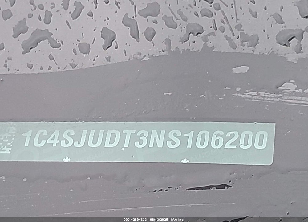 2022 JEEP WAGONEER VIN: 1C4SJUDT3NS106200
