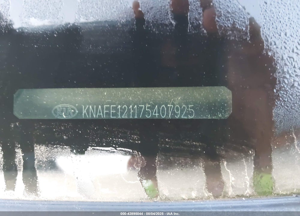 2007 KIA SPECTRA VIN: KNAFE121175407925