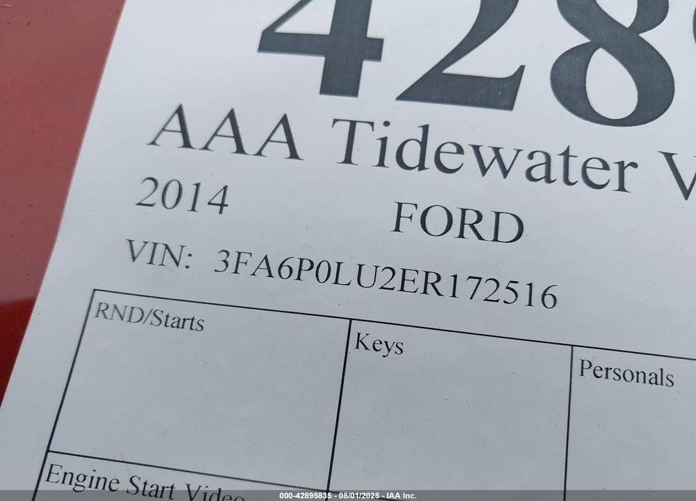 2014 FORD FUSION HYBRID SE VIN: 3FA6P0LU2ER172516