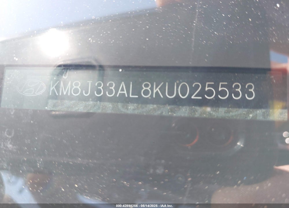 2019 HYUNDAI TUCSON VIN: KM8J33AL8KU025533