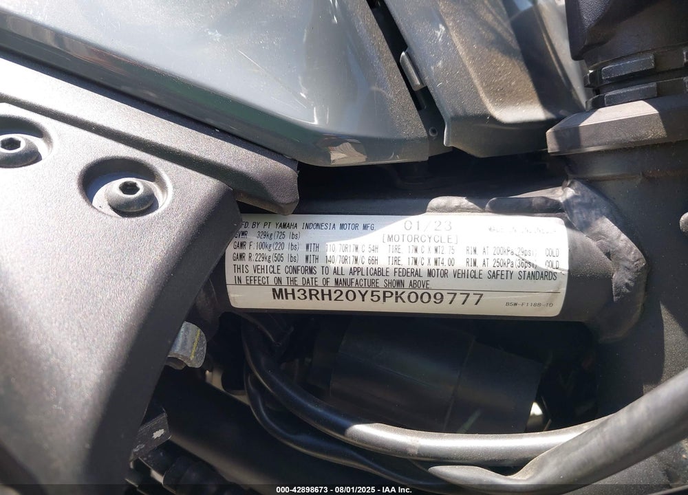 2023 YAMAHA MT-03 VIN: MH3RH20Y5PK009777