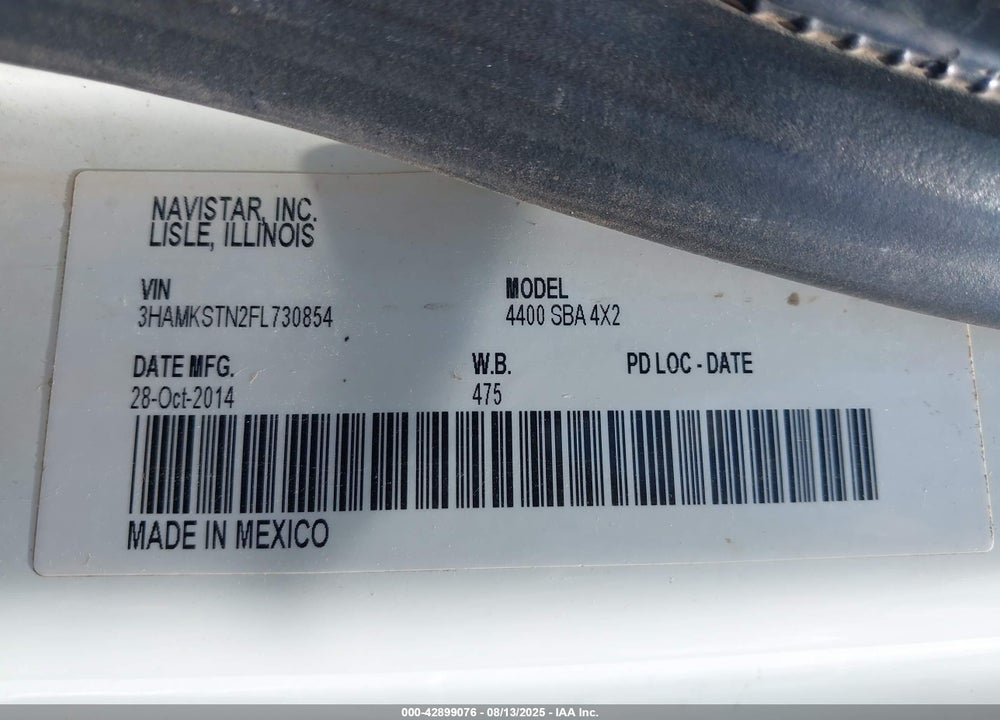 2015 INTERNATIONAL 4000 4400 VIN: 3HAMKSTN2FL730854