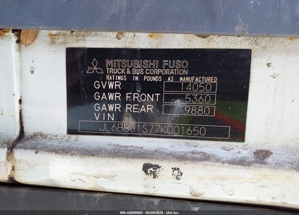 2007 MITSUBISHI FUSO TRUCK FE 84D VIN: JL6BBG1S77K001650