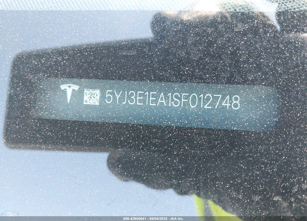 2025 TESLA MODEL 3 VIN: 5YJ3E1EA1SF012748