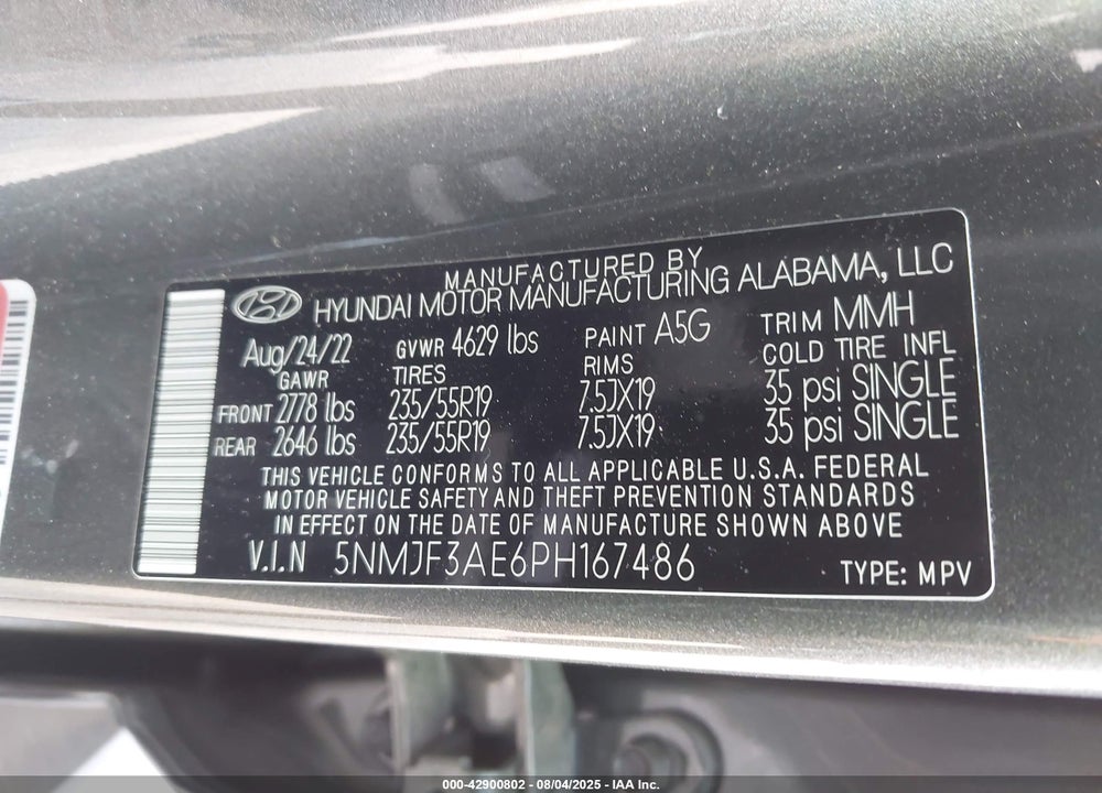 2023 HYUNDAI TUCSON VIN: 5NMJF3AE6PH167486