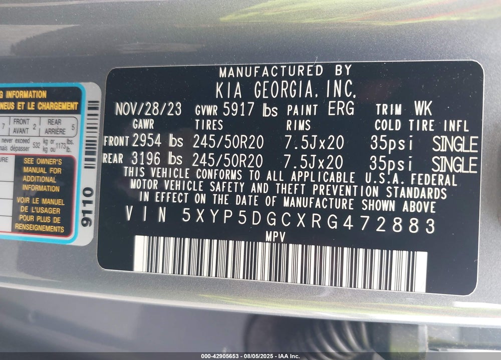 2024 KIA TELLURIDE SX PRESTIGE X-LINE VIN: 5XYP5DGCXRG472883