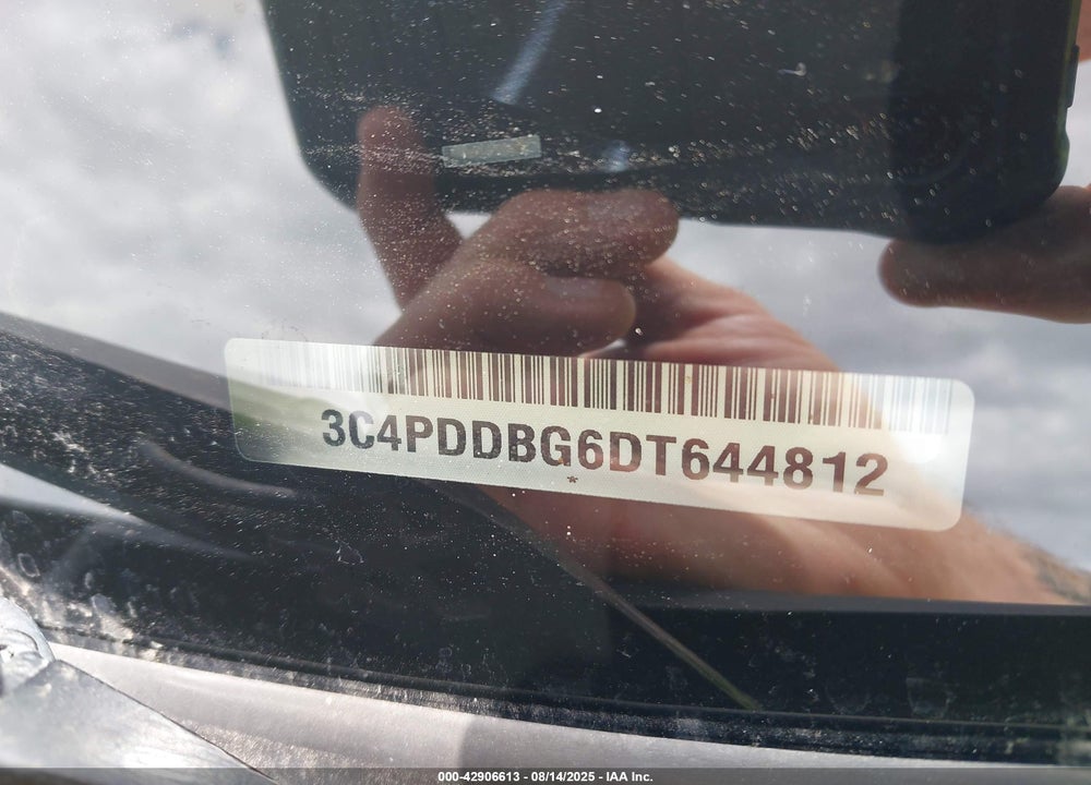 2013 DODGE JOURNEY SXT VIN: 3C4PDDBG6DT644812