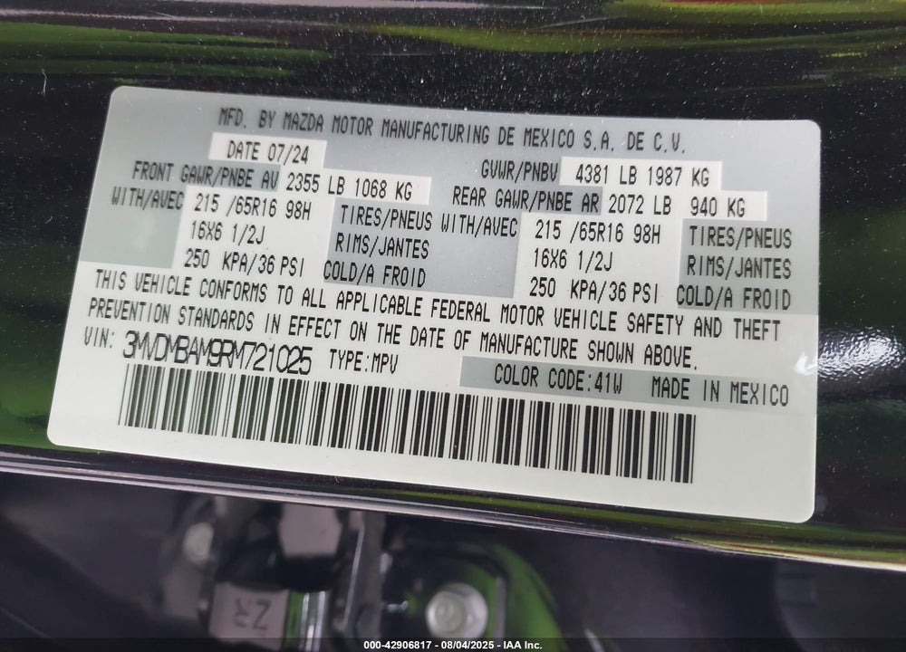 2024 MAZDA CX-30 2.5 S VIN: 3MVDMBAM9RM721025