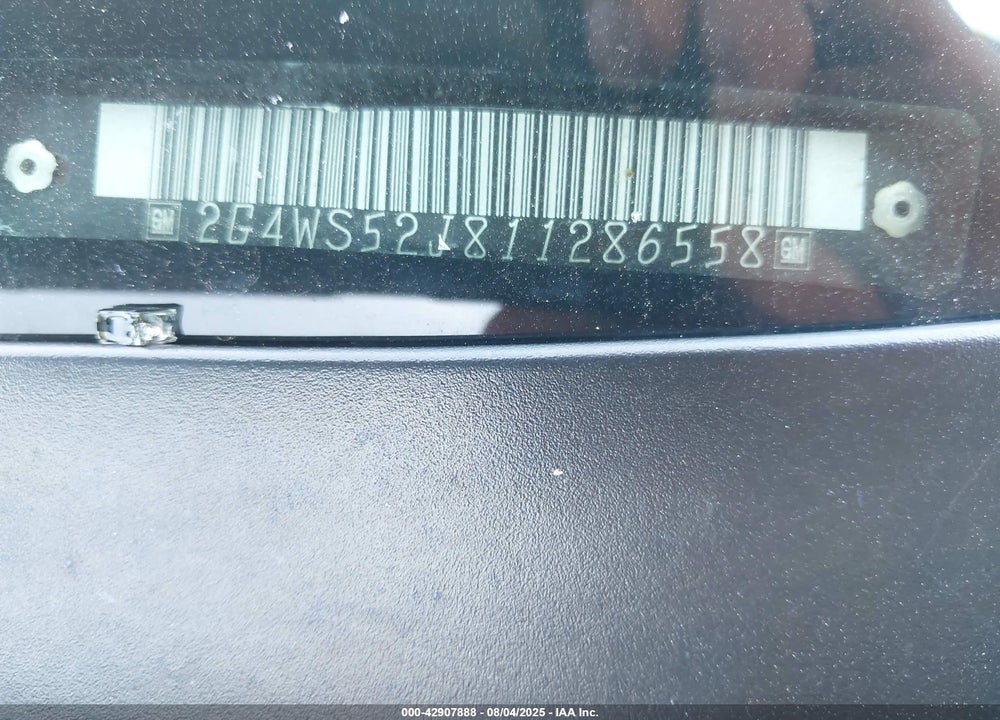 2001 BUICK CENTURY CUSTOM VIN: 2G4WS52J811286558