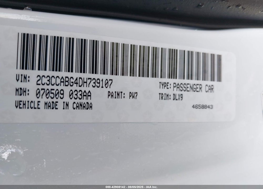 2013 CHRYSLER 300 VIN: 2C3CCABG4DH739107