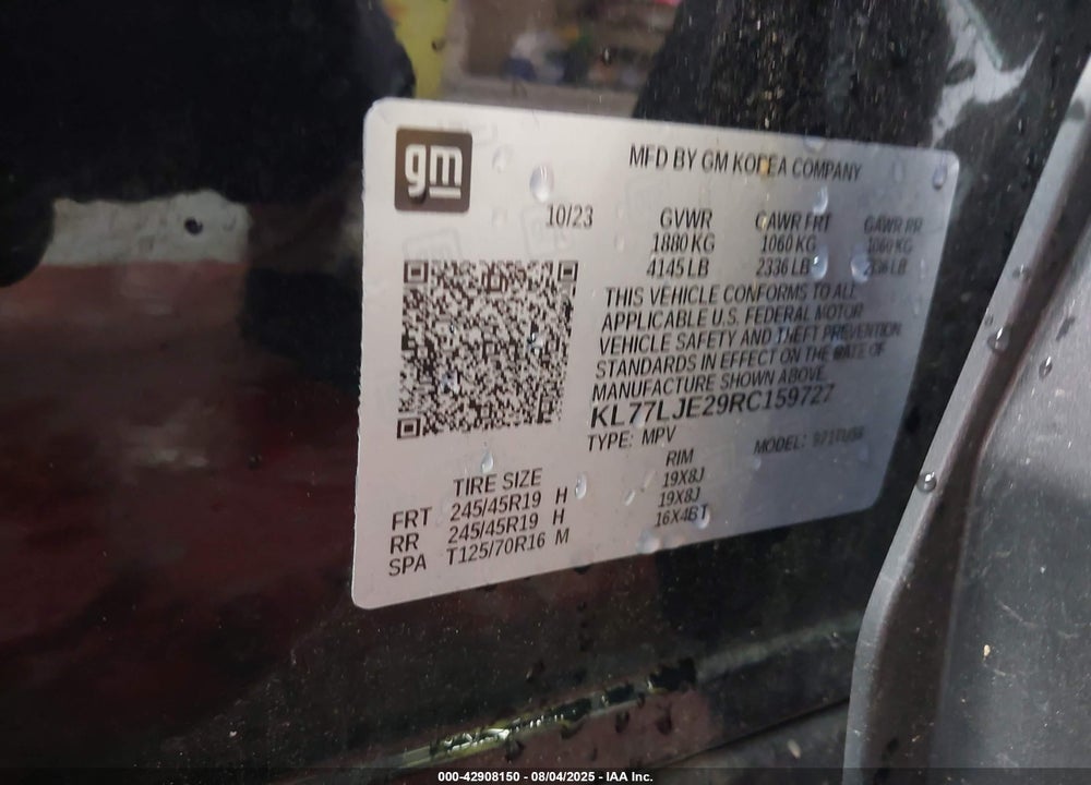 2024 CHEVROLET TRAX VIN: KL77LJE29RC159727