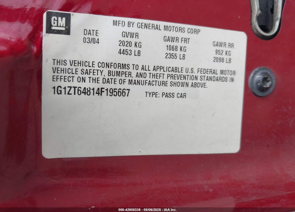 2004 CHEVROLET MALIBU MAXX LS VIN: 1G1ZT64814F195667