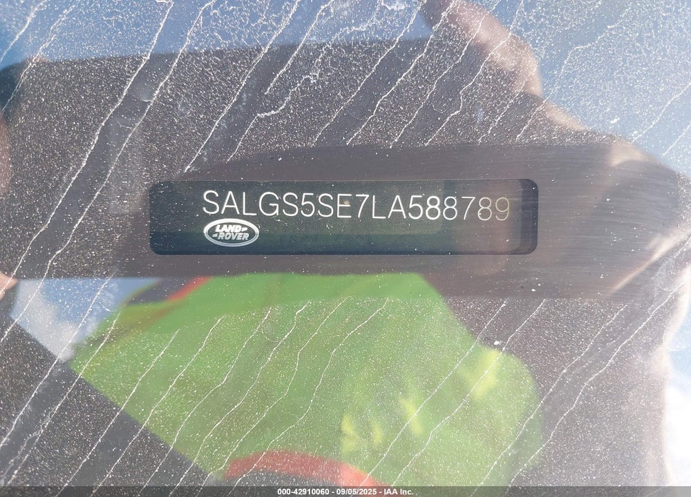 2020 LAND ROVER RANGE ROVER VIN: SALGS5SE7LA588789