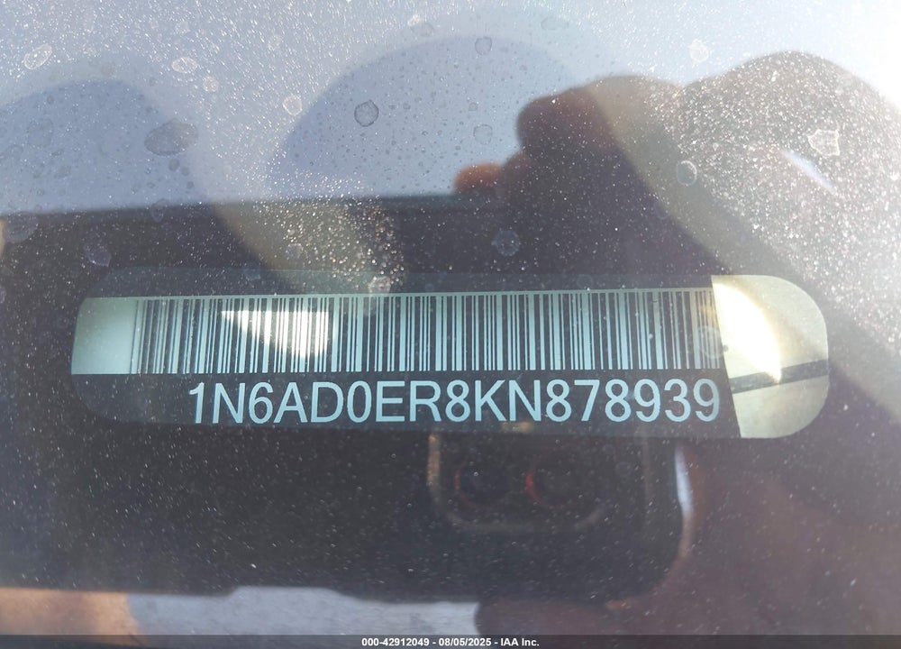 2019 NISSAN FRONTIER VIN: 1N6AD0ER8KN878939