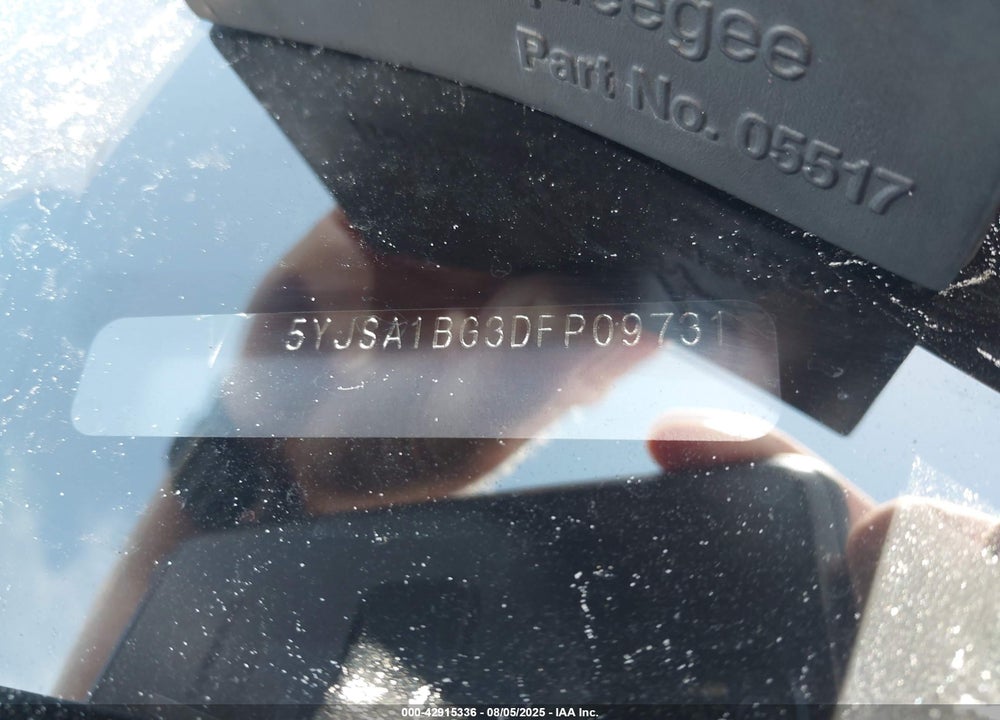 2013 TESLA MODEL S VIN: 5YJSA1BG3DFP09731