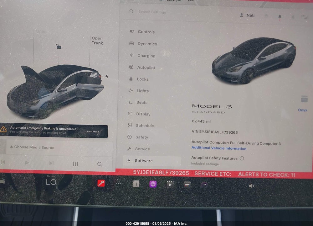 2020 TESLA MODEL 3 VIN: 5YJ3E1EA9LF739265