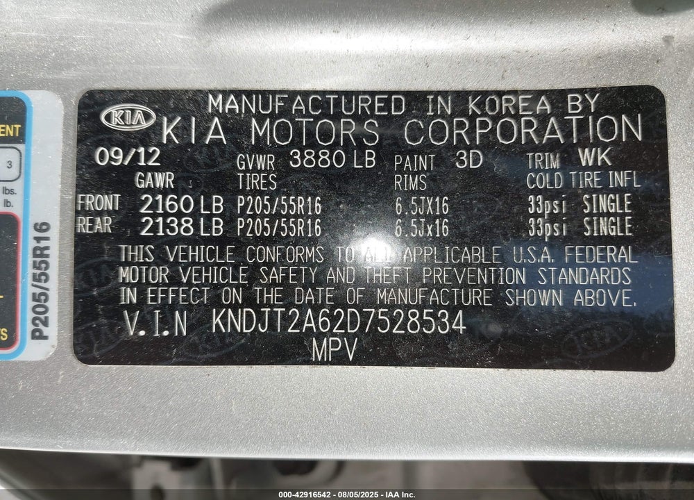 2013 KIA SOUL VIN: KNDJT2A62D7528534